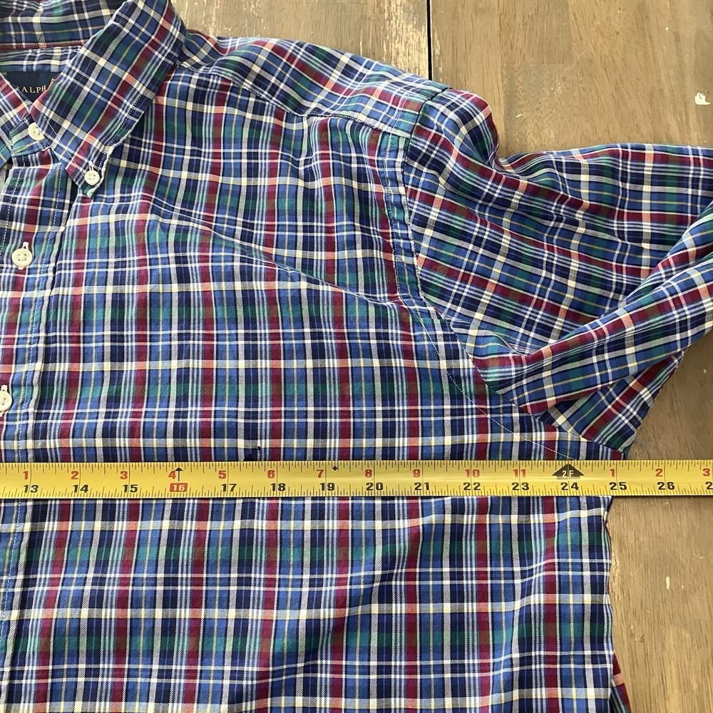 Polo Ralph Lauren Button Down Shirt‎ Mens LT Large Tall Plaid Long Sleeve Pony - Picture 5 of 10